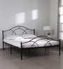 By FurnitureKraft Bari Metal Queen Size Bed in Black Colour