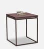 FurnitureKraft Bendigo Walnut  Metal End Table in Walnut Colour