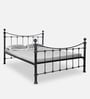 Metallika Arch Metal Queen Size Bed in Black Colour