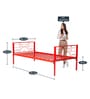 Bunny Metal Single Size Bed in Red Colour