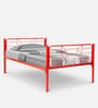 Bunny Metal Single Size Bed in Red Colour