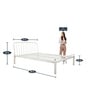 Kabul Metal Queen Size Bed in White Colour