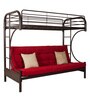 Bucharest Metal Bunk Bed in Brown and Red Colour