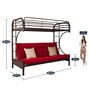 Bucharest Metal Bunk Bed in Brown and Red Colour