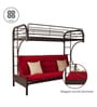 Bucharest Metal Bunk Bed in Brown and Red Colour