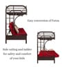 Bucharest Metal Bunk Bed in Brown and Red Colour