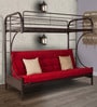 By FurnitureKraft Bucharest Metal Bunk Bed in Brown and Red Colour