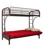 Bucharest Metal Bunk Bed in Brown and Red Colour