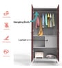 Metallika Rhine Wardrobe Cubboard With Locker in Maroon Colour