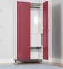 Metallika Rhine Wardrobe Cubboard With Locker in Maroon Colour