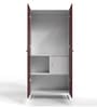 Metallika Rhine Wardrobe Cubboard With Locker in Maroon Colour
