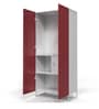 Metallika Rhine Wardrobe Cubboard With Locker in Maroon Colour