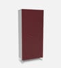 Metallika Rhine Wardrobe Cubboard With Locker in Maroon Colour
