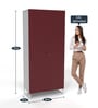 Metallika Rhine Wardrobe Cubboard With Locker in Maroon Colour