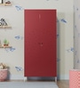 Metallika Rhine Wardrobe Cubboard With Locker in Maroon Colour