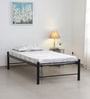 By FurnitureKraft Osaka Metal Single Size Bed in Black Colour