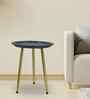 Crest Elegant Wooden Side Table In Black Finish