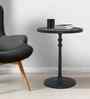 Regent Elegant Wooden Side Table In Black Finish