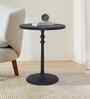 Regent Elegant Wooden Side Table In Black Finish