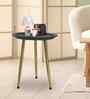 Crest Elegant Wooden Side Table In Black Finish