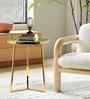 Monarch Elegant Wooden Side Table In Gold Finish