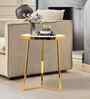 Nexa Elegant Wooden Side Table In Gold Finish