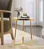 Nexa Elegant Wooden Side Table In Gold Finish