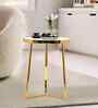 Nexa Elegant Wooden Side Table In Gold Finish