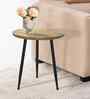 Amber Elegant Wooden Side Table In Natural Finish