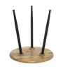 Amber Elegant Wooden Side Table In Natural Finish