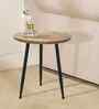 Amber Elegant Wooden Side Table In Natural Finish