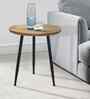 Amber Elegant Wooden Side Table In Natural Finish