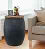Veya Iron Storage Side Table In Black Finish