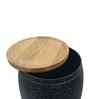 Veya Iron Storage Side Table In Black Finish