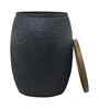 Veya Iron Storage Side Table In Black Finish