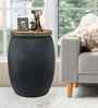 Veya Iron Storage Side Table In Black Finish