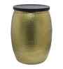 Veya Iron Storage Side Table In Gold Finish
