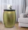 Veya Iron Storage Side Table In Gold Sparkling Finish