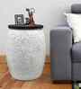 Veya Iron Storage Side Table In White Finish