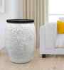 Veya Iron Storage Side Table In White Finish