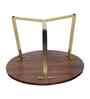 Zyra Natural Mango Wood Center Table In Golden Finish