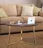 Zyra Natural Mango Wood Center Table In Golden Finish