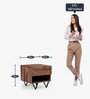 Metric Sheesham Wood Bedside Table in Natural Finish with Drawer