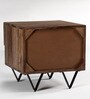 Metric Sheesham Wood Bedside Table in Natural Finish with Drawer