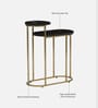 Mette Black Porcelain Top End Table With Gold Finish