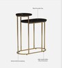 Mette Black Porcelain Top End Table With Gold Finish