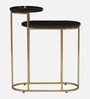 Mette Black Porcelain Top End Table With Gold Finish