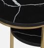 Mette Black Porcelain Top End Table With Gold Finish