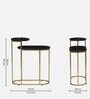 Mette Black Porcelain Top End Table With Gold Finish