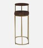 Mette Metal End Table In Natural Finish With Wooden Top